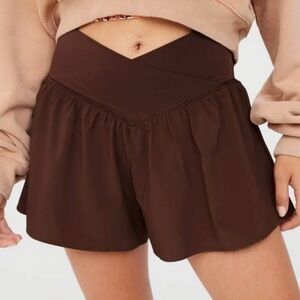 Aerie OFFLINE Real Me Crossover Flowy Short Brown Skort XL